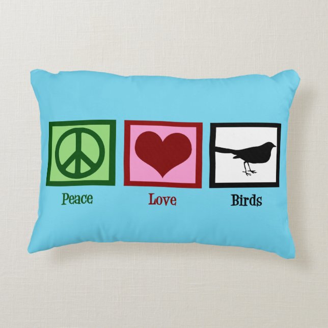 Peace Love Birds Dekokissen (Rückseite)