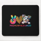 Peace Love Blue Heeler Tie Dye Dog Lover Mousepad (Vorne)