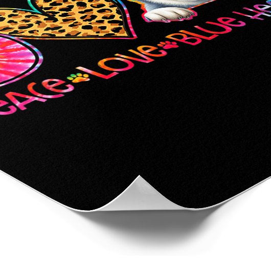 Peace Love Blue Heeler Tie Dye Dog Lover Poster (Ecke)