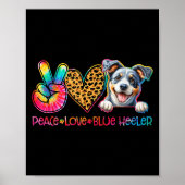 Peace Love Blue Heeler Tie Dye Dog Lover Poster (Vorne)