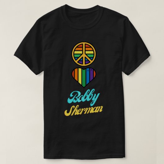 Peace Love Bobby Sherman 60s 70s Groovy Greeting R T-Shirt (Design vorne)