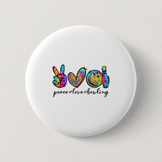 Peace Love Bowling Tie Dye Funny Bowling Lovers Button (Vorderseite)
