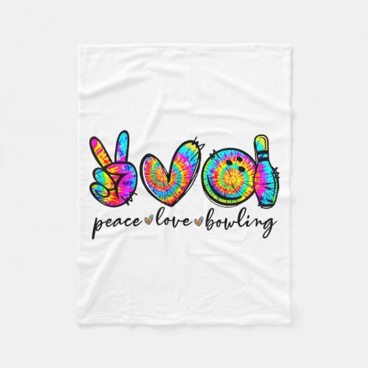 Peace Love Bowling Tie Dye Funny Bowling Lovers  Fleecedecke (Vorderseite)