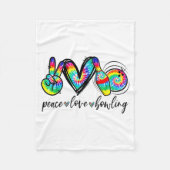 Peace Love Bowling Tie Dye Funny Bowling Lovers Fleecedecke (Vorderseite)