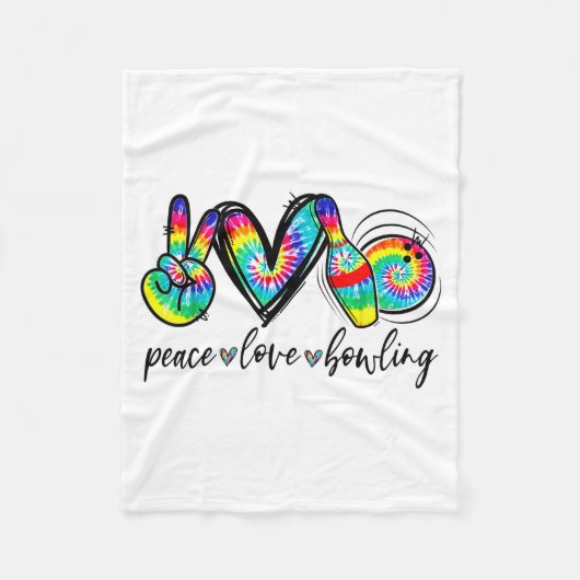 Peace Love Bowling Tie Dye Funny Bowling Lovers  Fleecedecke (Vorderseite)