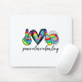 Peace Love Bowling Tie Dye Funny Bowling Lovers  Mousepad (Mit Mouse)