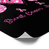 Peace Love Breast Cancer Awareness Women Men Kids  Poster (Ecke)