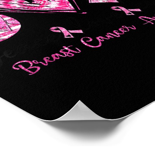 Peace Love Breast Cancer Awareness Women Men Kids Poster (Ecke)