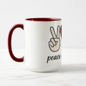 Peace • Love • Brew | Retro-Kaffeetasse Tasse (Links)