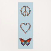 Peace Love Butterflies - Colorful Blue Meditation Yogamatte (Vorderseite)