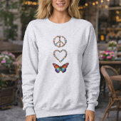 Peace Love Butterflies Colorful Graphic Art Print Sweatshirt