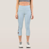 Peace Love Butterflies - Graphic Blue Activewear Capri Leggings (Vorderseite)