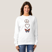 Peace Love Butterfly Art | Colorful Graphic Print Sweatshirt (Vorne ganz)