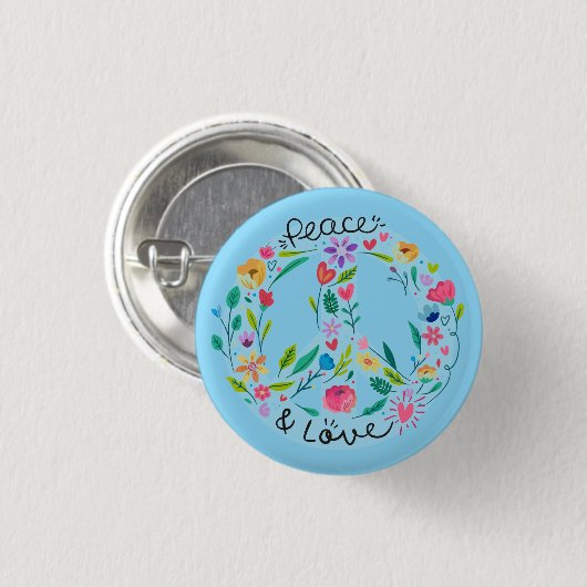 Peace Love Button (Vorne & Hinten)
