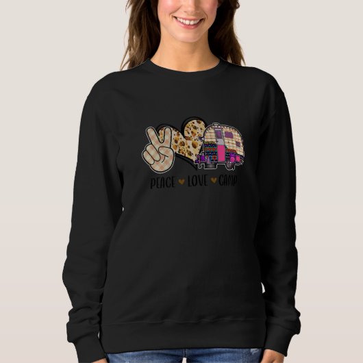 Peace Love Camp Camping Wohnwagen Sweatshirt (Vorderseite)