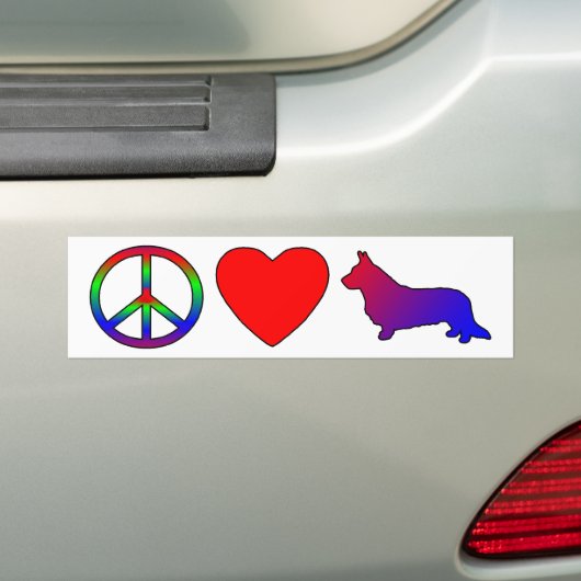 Peace Love Cardigan Welsh Corgis Bumper Sticker Autoaufkleber (Auf Auto)