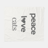Peace Love Cats | Cat Mom Lover Modern Home Decor Fleecedecke (Vorderseite (Horizontal))