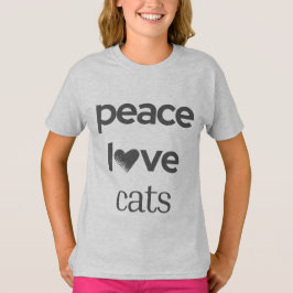 Peace Love Cats | Stylish Cat Lover Girl's Graphic T-Shirt