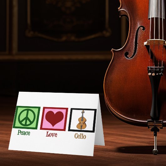 Peace Love Cello Feiertagskarte
