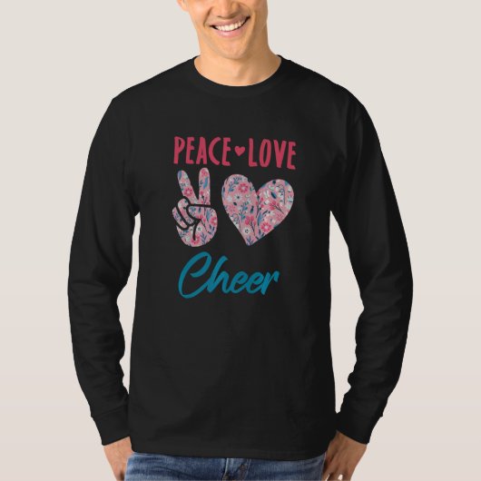 Peace Love Cheer Cute Cheerleading Cheerleader Coa T-Shirt (Vorderseite)