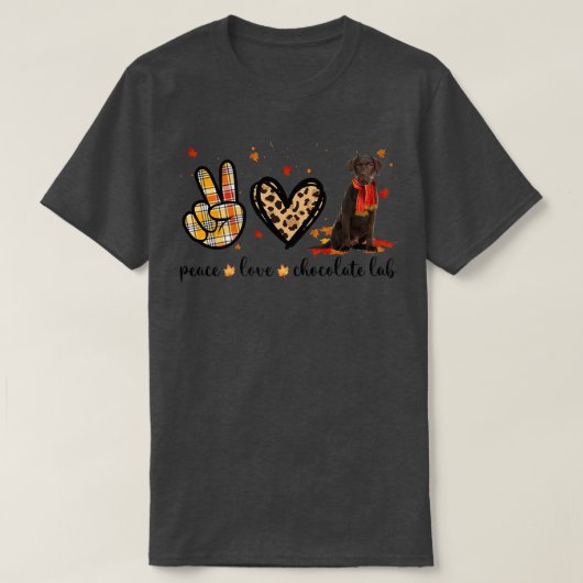 Peace Love Chocolate Labrador Scarf Fall Autumn Th T-Shirt (Design vorne)