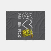 Peace Love Ckles Retro Jar Of Sliced Ckles Funny F Fleecedecke (Vorderseite (Horizontal))