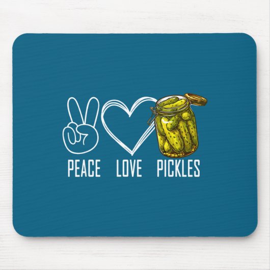 Peace Love Ckles Retro Jar Of Sliced Ckles Funny F Mousepad (Vorne)