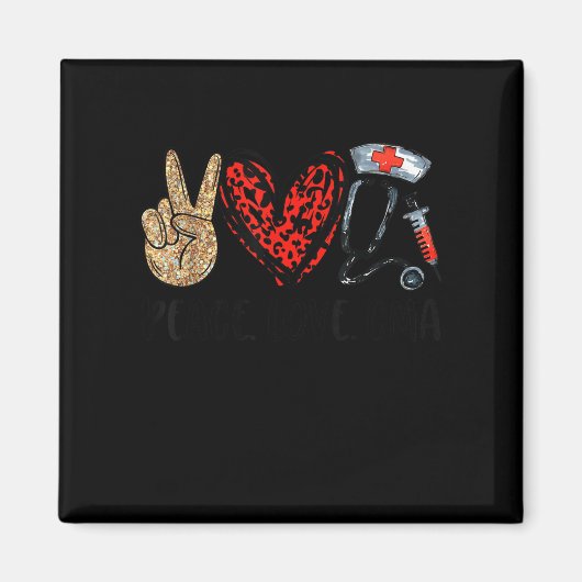 Peace Love Cma Certified Medical Istant Stethoscop Magnet (Vorne)