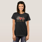Peace Love Crawfish Leopard Floral Heart Mardi Gra T-Shirt (Vorne ganz)