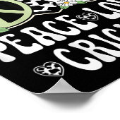 Peace Love Cricket Lover Cow Print Women Girls Cut Poster (Ecke)