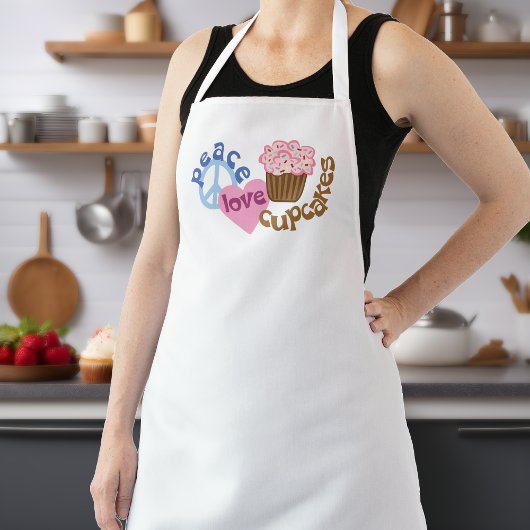 Peace Love Cupcakes Apron for a Home Baker Schürze
