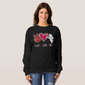 Peace Love Cupid Cute Red Leopard Valentine's Day Sweatshirt (Vorne ganz)