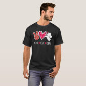 Peace Love Cupid Cute Red Leopard Valentine's Day  T-Shirt (Vorne ganz)