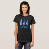 Peace Love Cure Blue Gnomes T1D Diabetes Awareness T-Shirt (Vorne ganz)