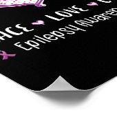 Peace Love Cure Epilepsy Awareness Men Women Kids  Poster (Ecke)