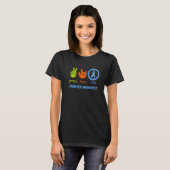 Peace Love Cure Grey Blue Ribbon Diabetes Awarenes T-Shirt (Vorne ganz)