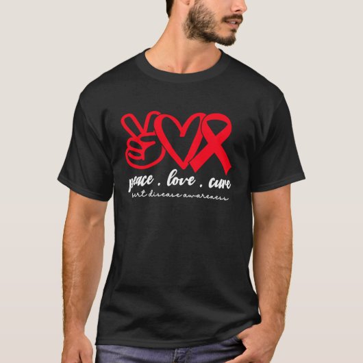 Peace Love Cure Heart Disease Awareness Month For  T-Shirt (Vorderseite)