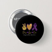 Peace Love Cure Purple Droge Überdosis-Bewusstsein Button (Vorne & Hinten)