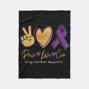 Peace Love Cure Purple Drogenüberdosis-Bewusstsein Fleecedecke