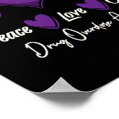 Peace Love Cure Purple Drug Overdose Awareness  Poster (Ecke)