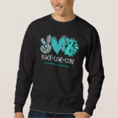 Peace Love Cure Sunflower Teal Ribbon Scleroderma Sweatshirt (Vorderseite)