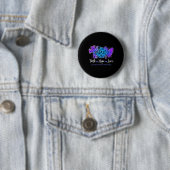 Peace Love Cure Türkis & Lila Sonnenblume Selbstmo Button (Beispiel)