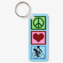 Peace Love Cycling Cute Blue Cyclist Custom