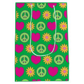 Peace Love Daisies Gift Bag Mittlere Geschenktüte (Rückseite)