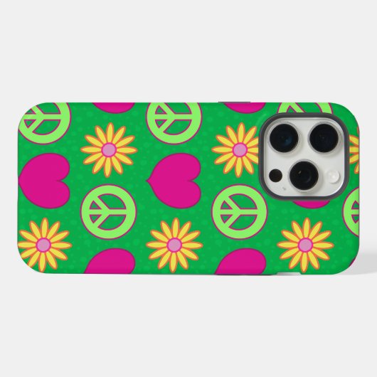 Peace Love Daisies iPhone Hülle (Rückseite (Horizontal))
