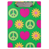 Peace Love Daisies Klemmbrett (Vorderseite)