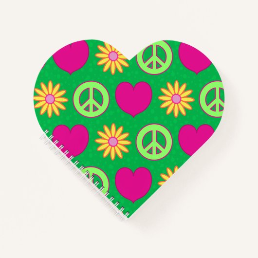 Peace Love Daisies Notizblock (Vorderseite)