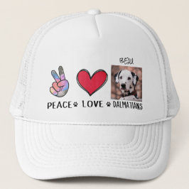 Peace Love Dalmatians Dog Lovers Truckerkappe