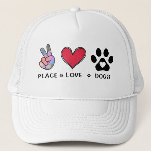 Peace Love Dog Lovers Trucker Hat Truckerkappe