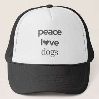 Peace Love Dogs Modern Dog Lover Graphic Statement Truckerkappe
